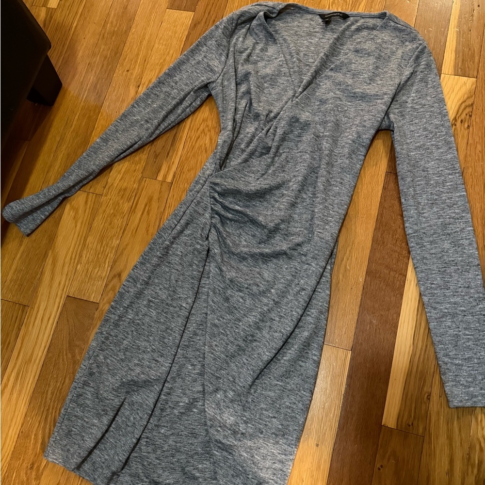 Banana Republic Heather Gray Long Sleeve Dress